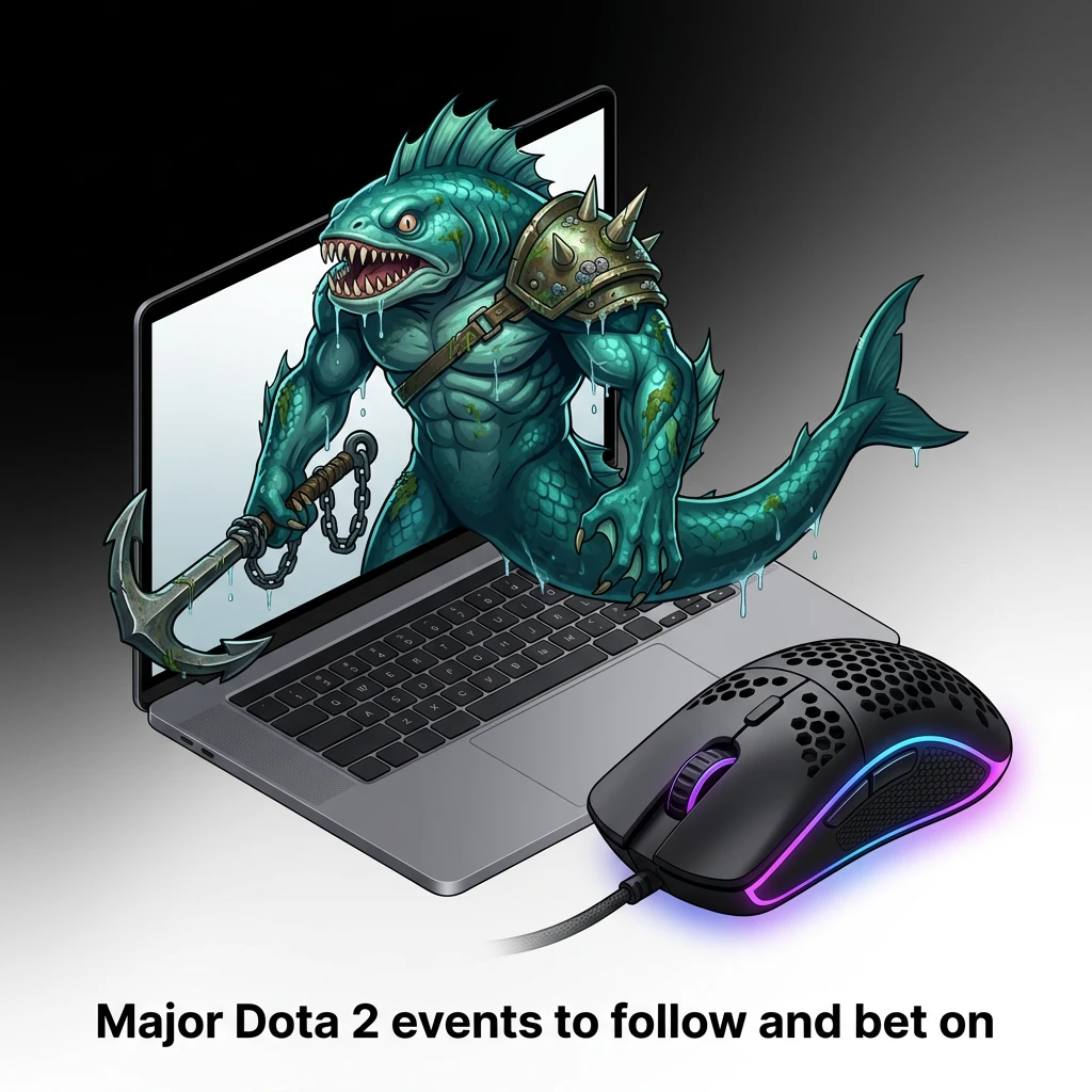 Dota 2 major tournament logos including TI, BLAST, ESL, EWC, PGL and FISSURE events for betting